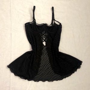 Black mesh lingerie top